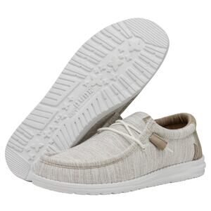 HEYDUDE Wally Ascend Stretch Woven Men's Slip-On Casual Shoes Ivory Coast 13